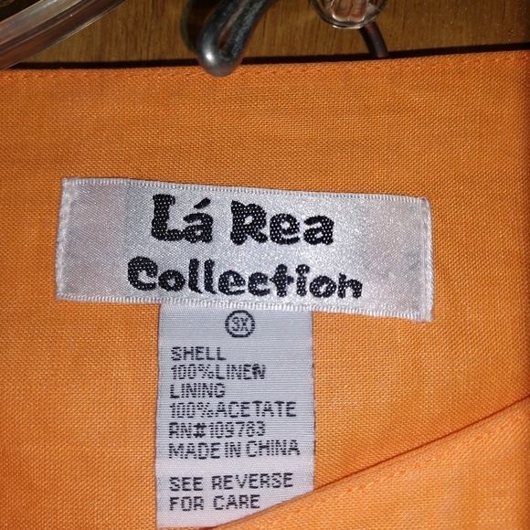 Orange, 3 piece linen suit. - Picture 3 of 5